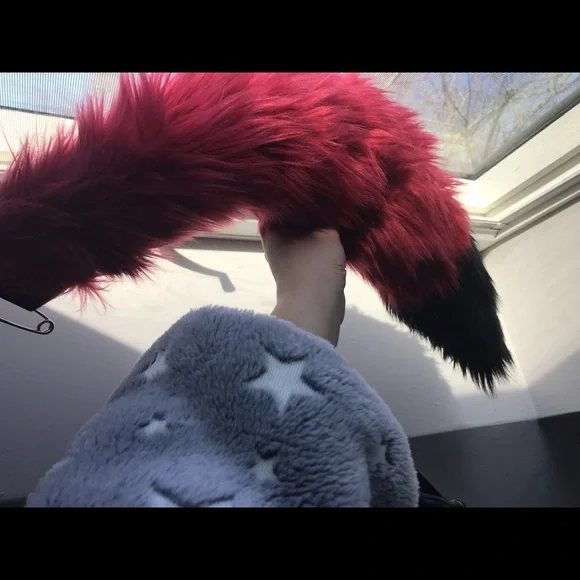 Pawstar wine red burgundy animal set ears tail - Picture 5 of 7